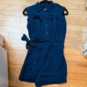 Derek Lam Dark Blue Sleeveless Mini wrap dress